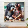 Diamond Painting -DIY Round Drill Girl & Dog