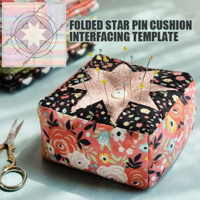 Folded Star Pin Cushion Interfacing Template-With Instructions