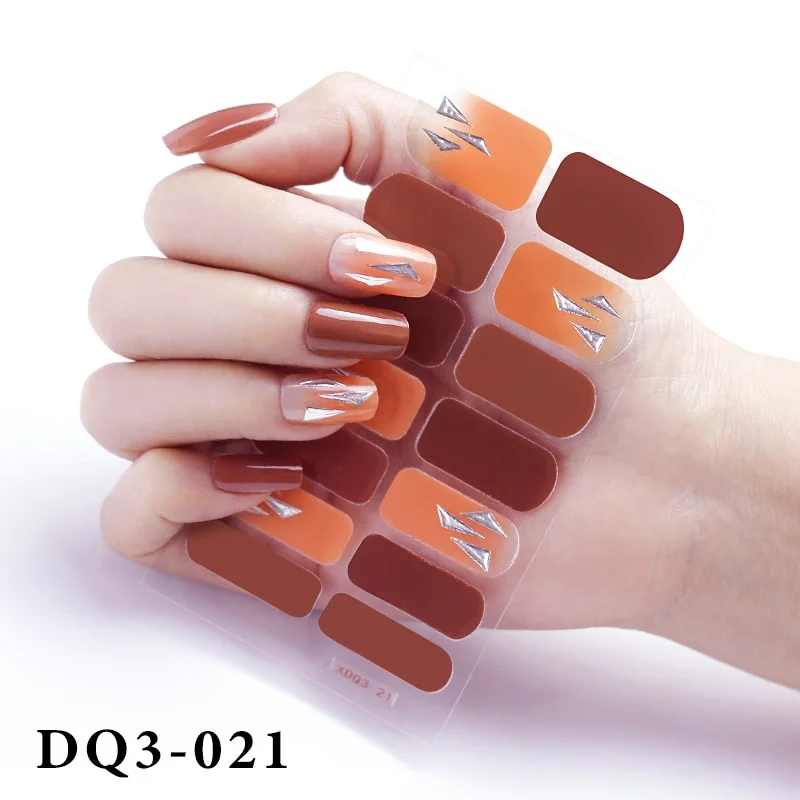 Churchf Nail Stickers Fashion Design Nail Polish Stickers Full Cover Nail Decorations for Manicure Self Adhesive Decals for Nails-Nail Inspo