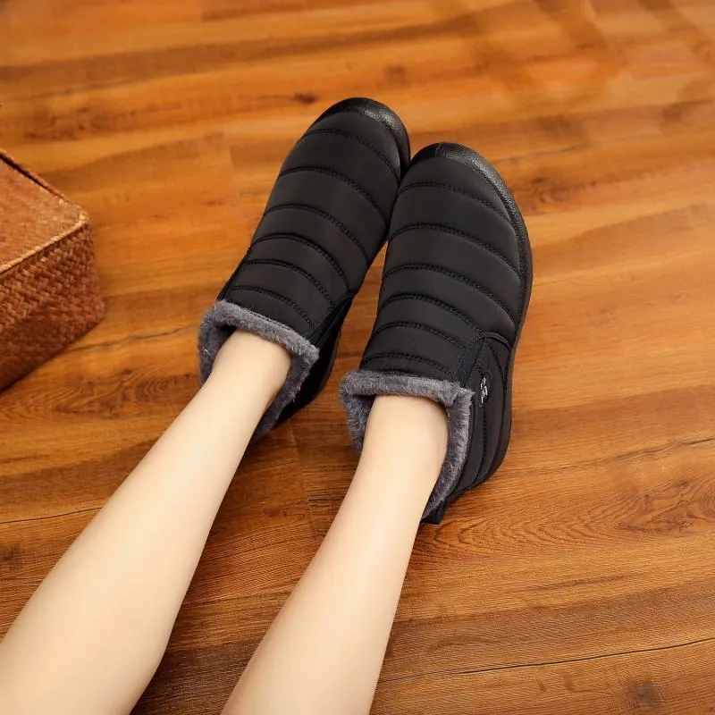 Man Women Winter Boots Black Snow Boots Waterproof Non-Slip Winter Lady Shoes Men Keep Warm Shoes Hiking Boots