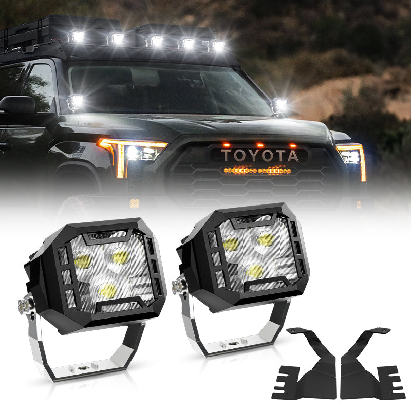 3 Inch LED Work Lights with Bracket for 2022-2024 Toyota Tundra | Horizon Series