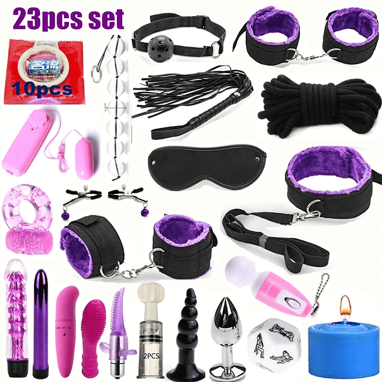 pornhint Pornhint 23pcs Sexy Lingerie nylon Bondage Sex Toy Exotic set set Accessories Sexual anal