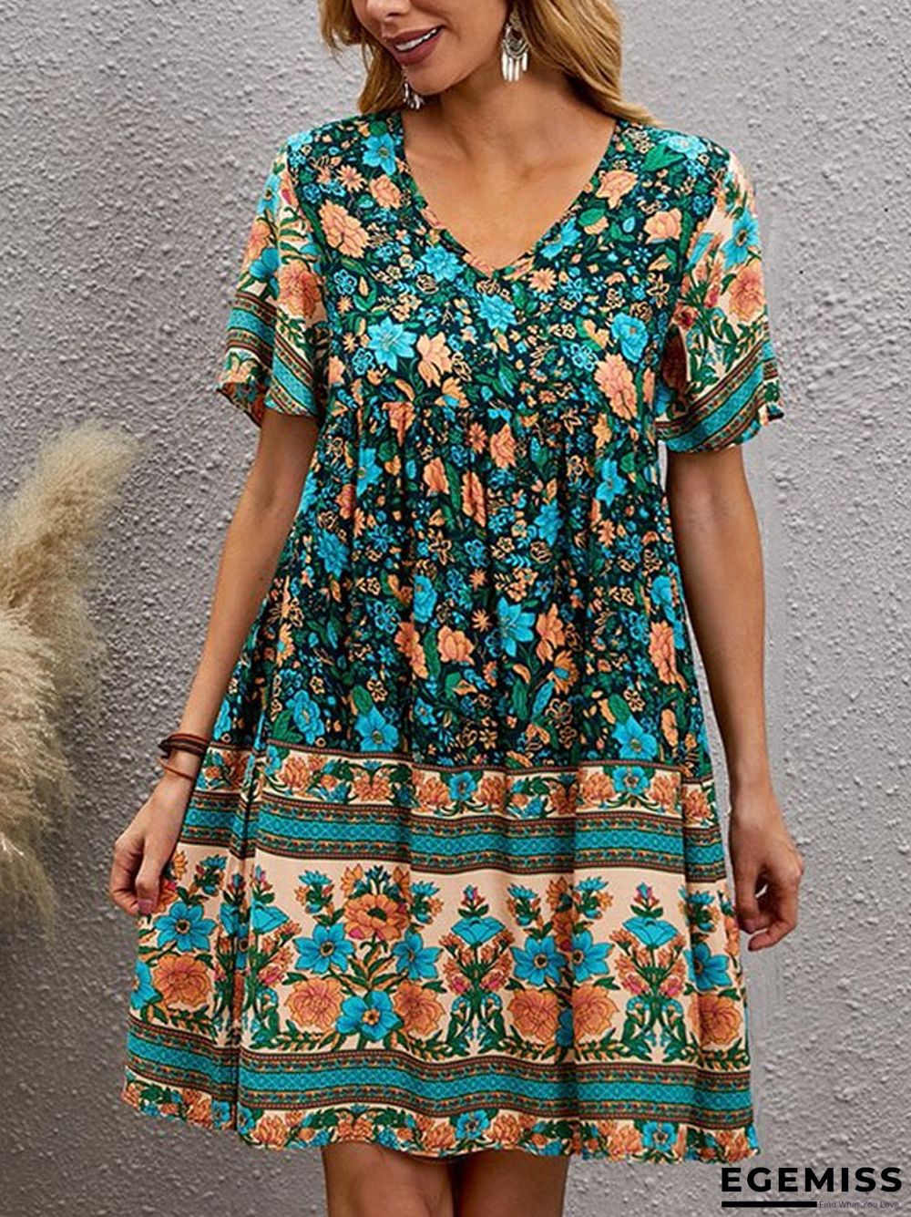 Casual Women's Printed Loose Chiffon Dress | EGEMISS