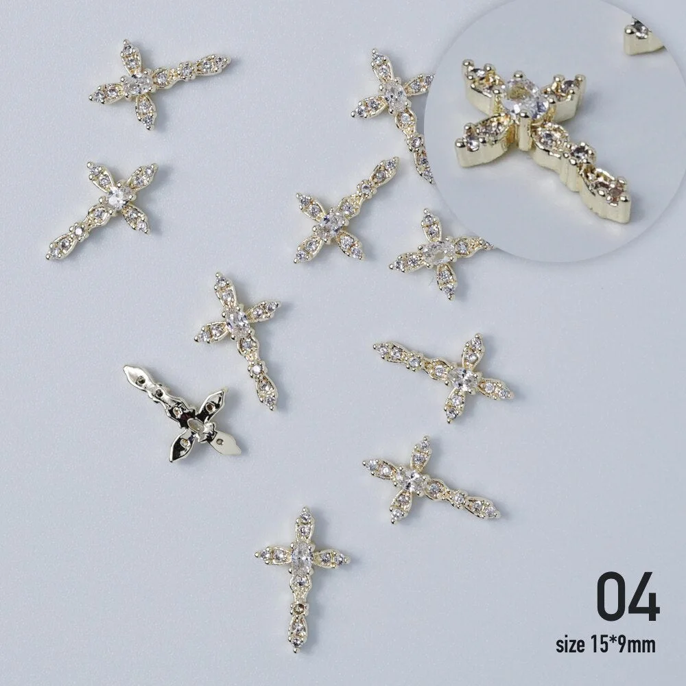 Nail jewelry 3D Alloy high quality zircon Butterfly Flower crystal Pearl Metal Manicure Nails DIY Accessories Nail Decor-Nail Inspo