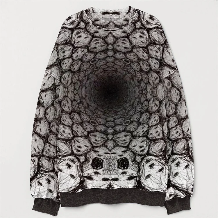 Comstylish Men's Halloween Skull Print Crew Neck Sweatshirt