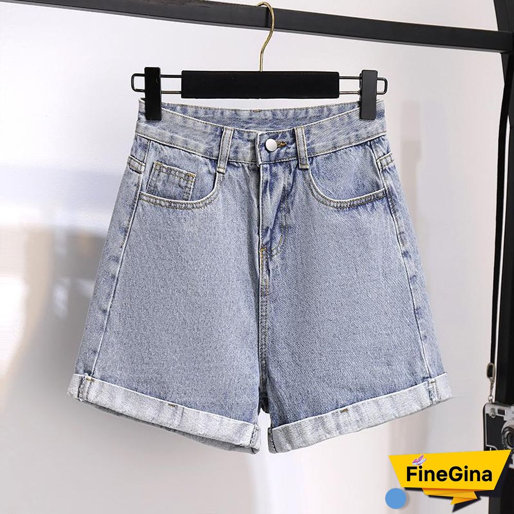 Fashion Off Shoulder Blouse+Denim Shorts P11605