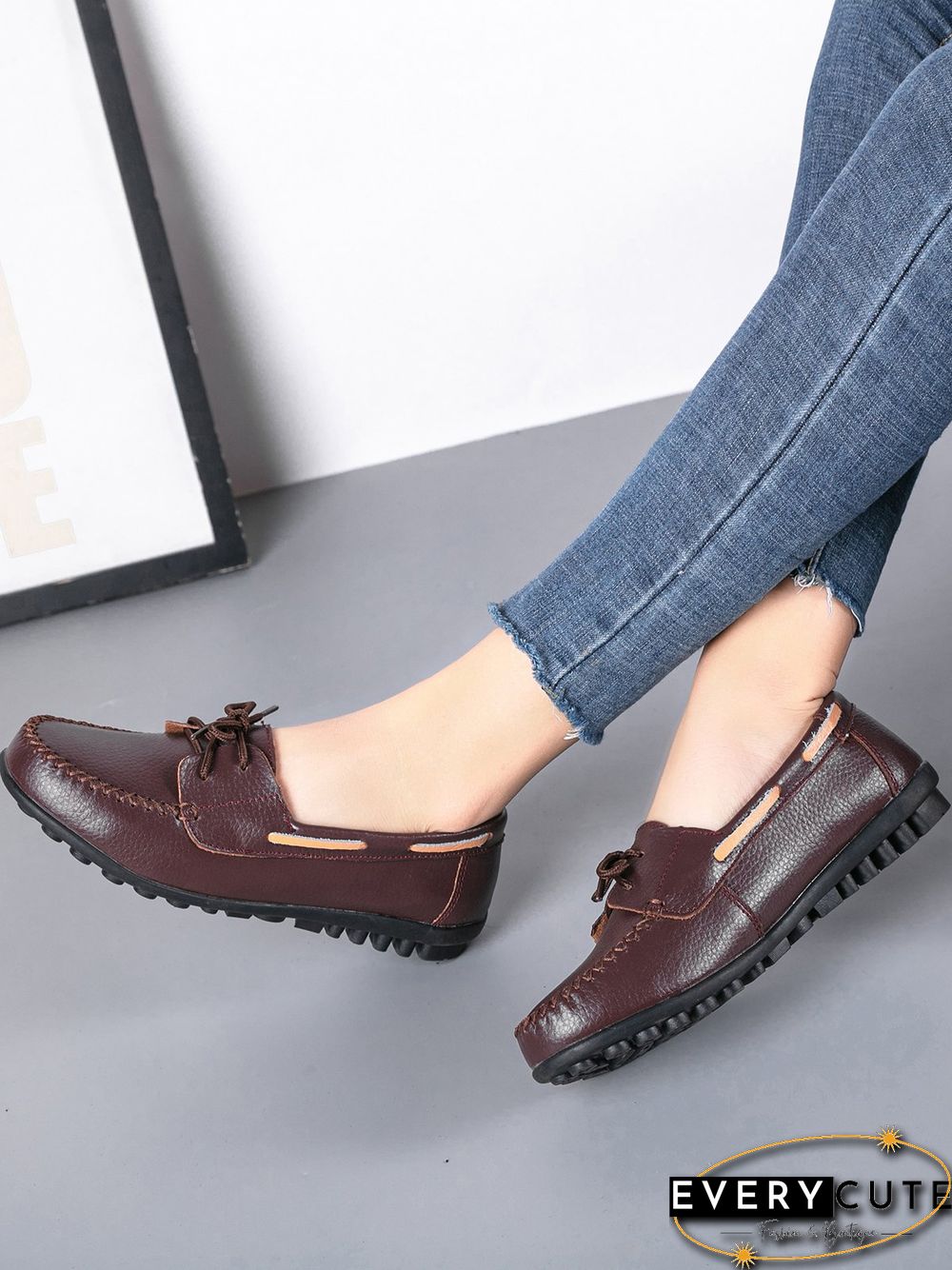 Retro Casual Simple Lace-up Flat Shoes