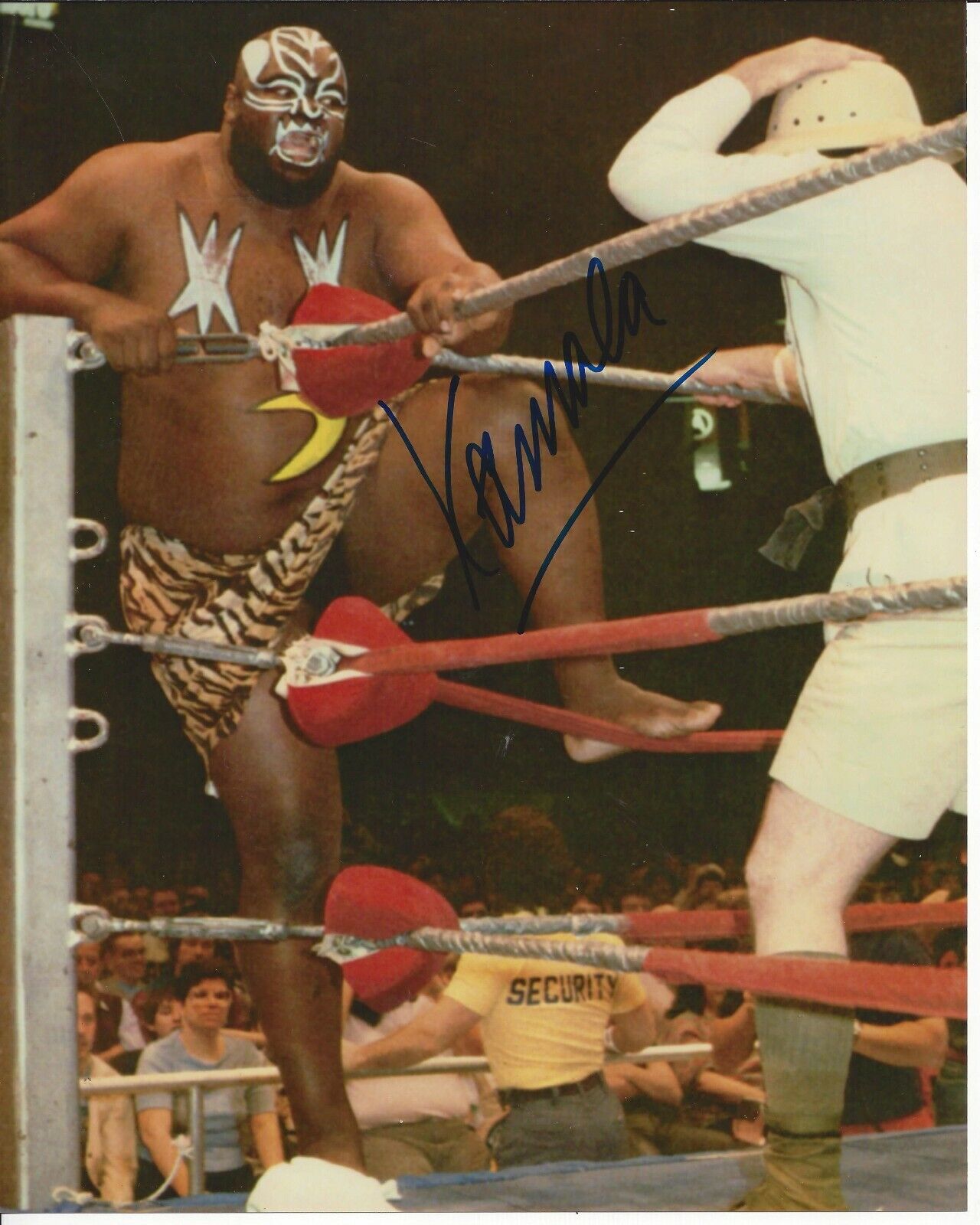 Kamala autographed 8x10 WWE WWF Jungle AWA#2