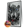 DIY Full Round Drill Diamond Painting 5D ferocious wolf Poster Kit