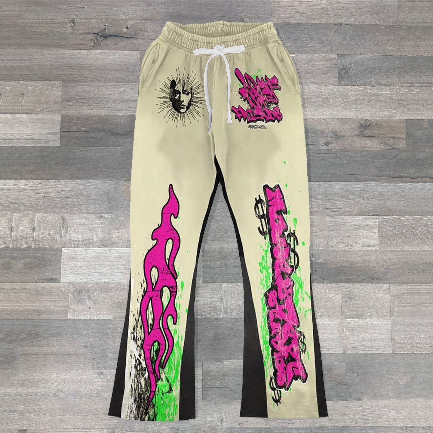 Flame Mix Print Sweatshirt Trousers