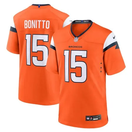Men's Denver Broncos #15 Nik Bonitto  Orange Team Game Jersey