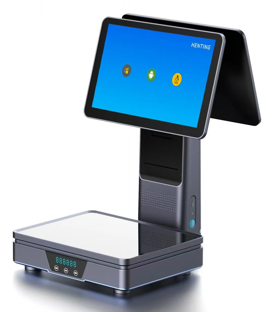 Product image recognition RFID AI electronic scale, integrated printer, dual screen windows/android RFID scale