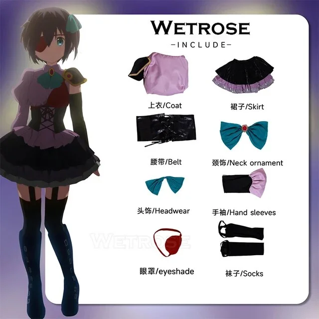 【Wetrose】Takanashi Rikka Campus Festival Cosplay Costume Chuunibyou Demo Koi Ga Shitai Gakuen Sai Stage Dress Halloween Full Set