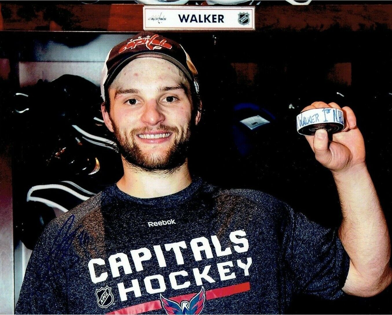 NATHAN WALKER autographed SIGNED WASHINGTON CAPITALS 1st NHL Goal