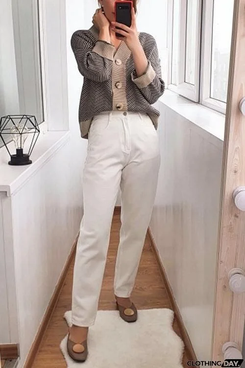 Stripe Button Cardigan