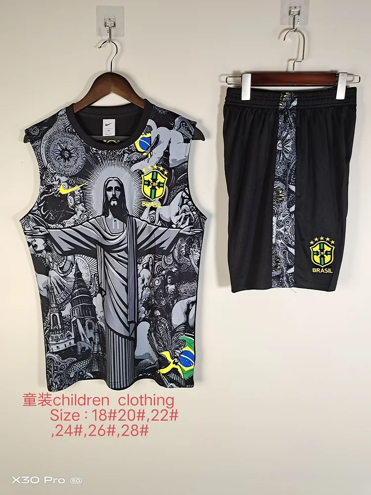 2025-26 Brazilian children's vest training suit black
