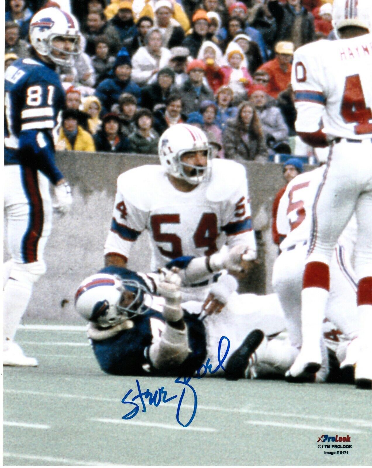 STEVE ZABEL NEW ENGLAND PATRIOTS ACTION SIGNED 8x10