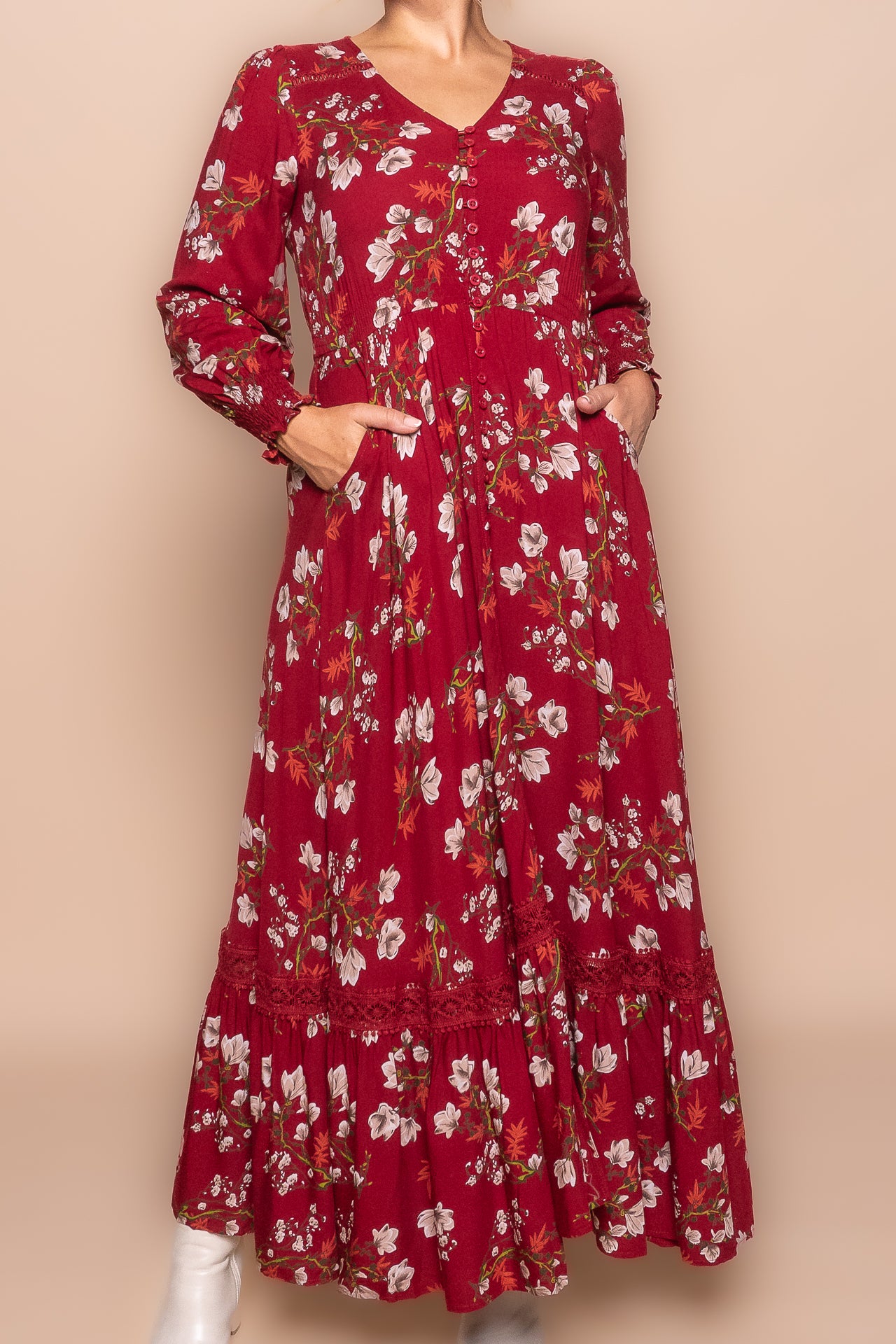 Petra Maxi Dress in Wine