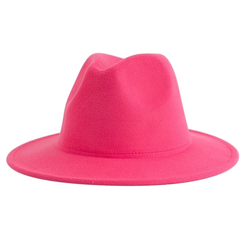 60 Color Solid Color Jazz Top Hat British Style Retro Woolen Hat Adult Embroidered Logo Felt Hat