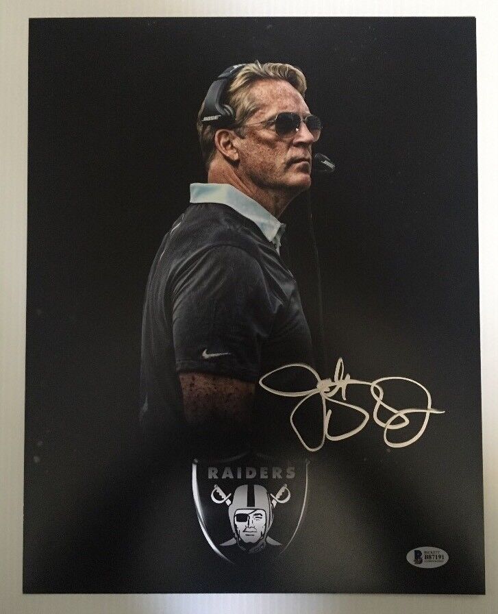 JACK DEL RIO Signed Autographed 11x14 Photo Poster painting Oakland Raiders BECKETT BAS COA 1