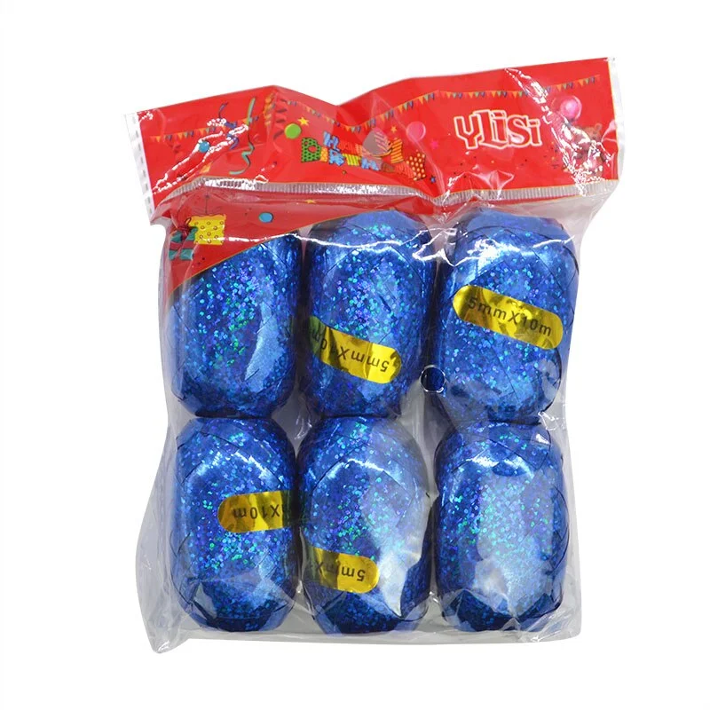 6pcs 5mm*10m Balloon Rope Foil Balloon Laser White Rose Gold Ribbon Wedding Birthday Party Decoration Air Balloon Wrapping Tap