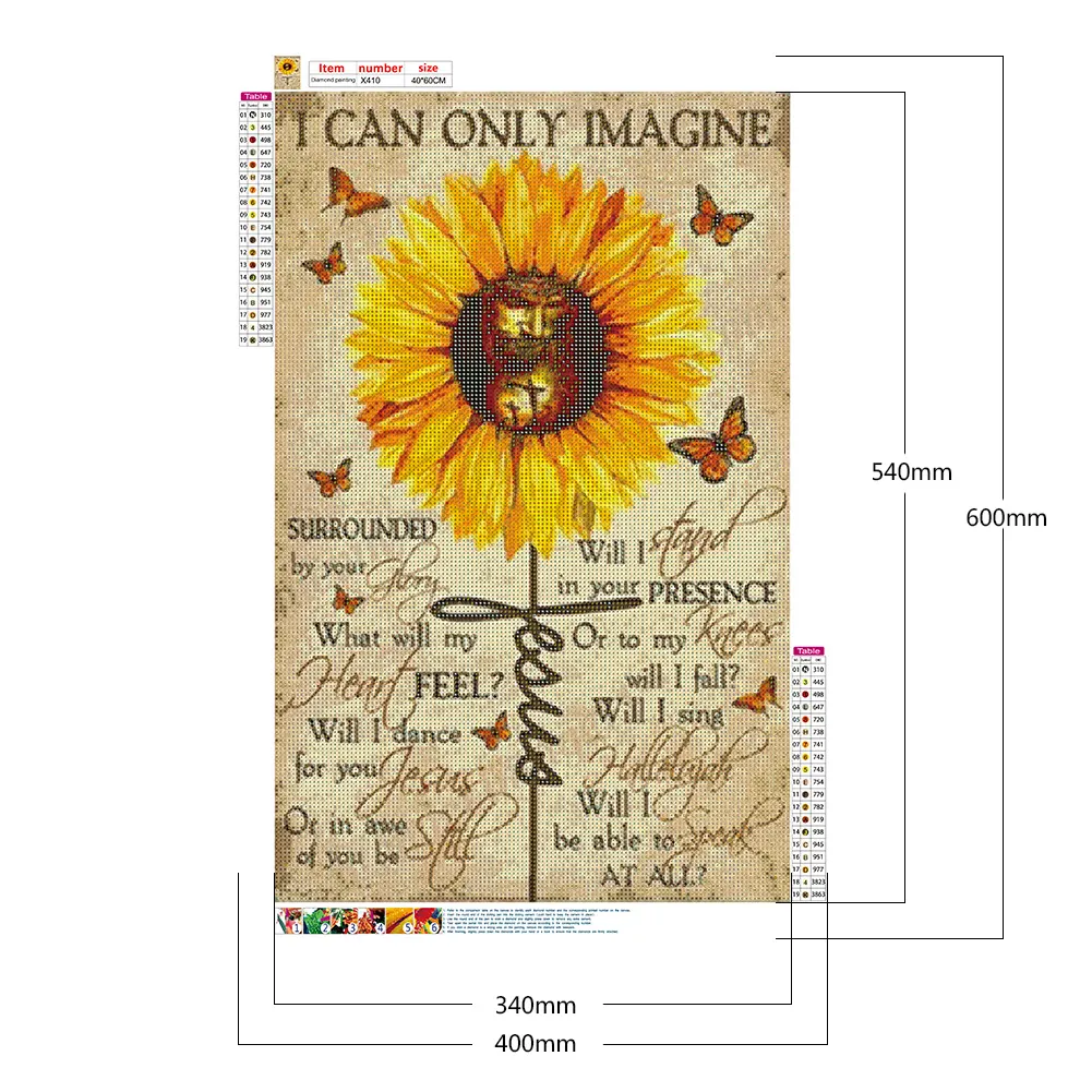 Diamond Painting - Full Round Drill - Sunflower Letters(40*60cm)