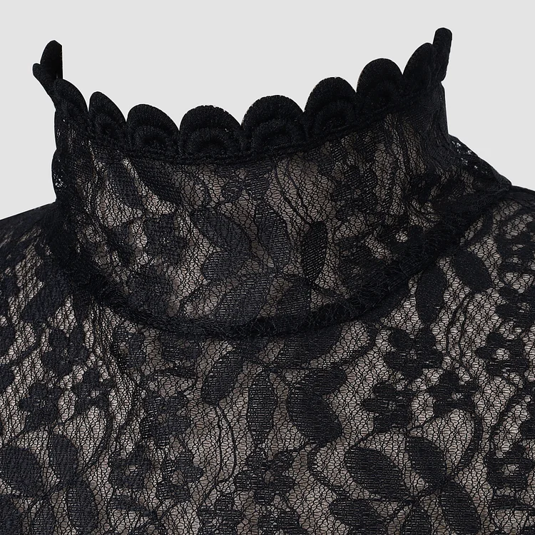 Verity Black Velvet Elegant High-Neck Bodycon Dress