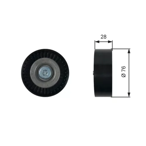 Dronehint Gates T36423 Idler/Guide Pulley, V-ribbed Belt for Mercedes-Benz Parts