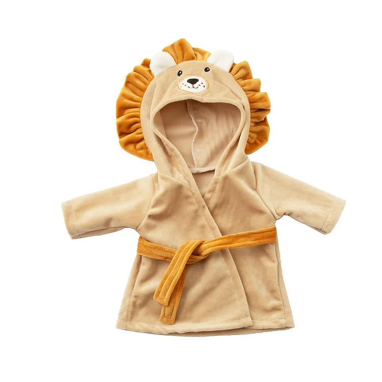 For 16" Full Body Silicone Baby Brown Lion Nightgown Clothes Accessories