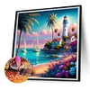Strandleuchtturm - runder Bohrer Diamond Painting - 30*30cm