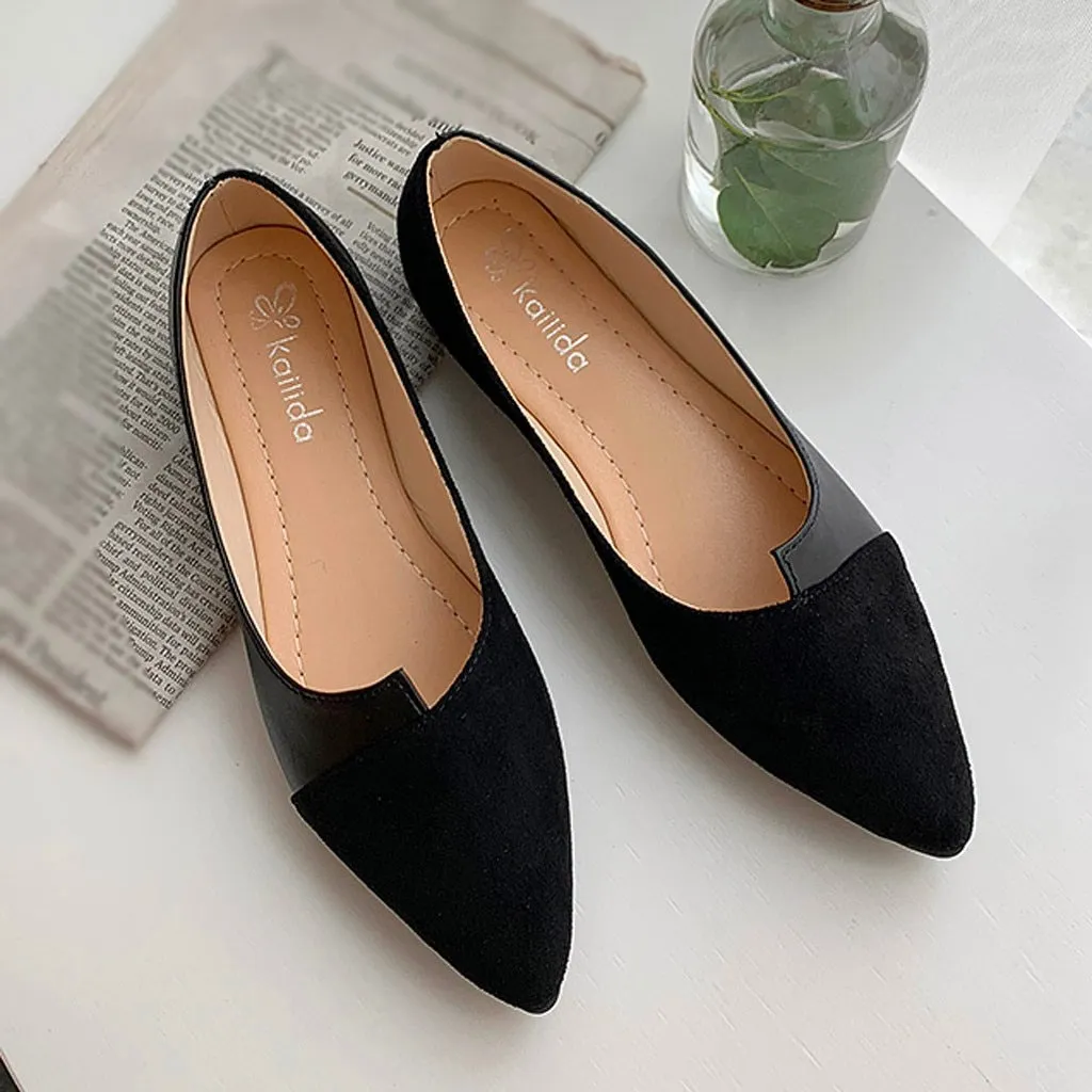 VCSHOES Suede Slip On&nbsp;Loafers Pointed Toe Flats