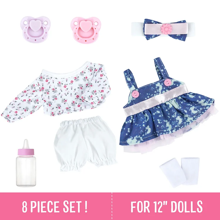 [Suitable for 12'' Girl] Time-Limited Offer!  Adoption Reborn Baby Essentials-8pcs Gift Set B By Dollreborns®