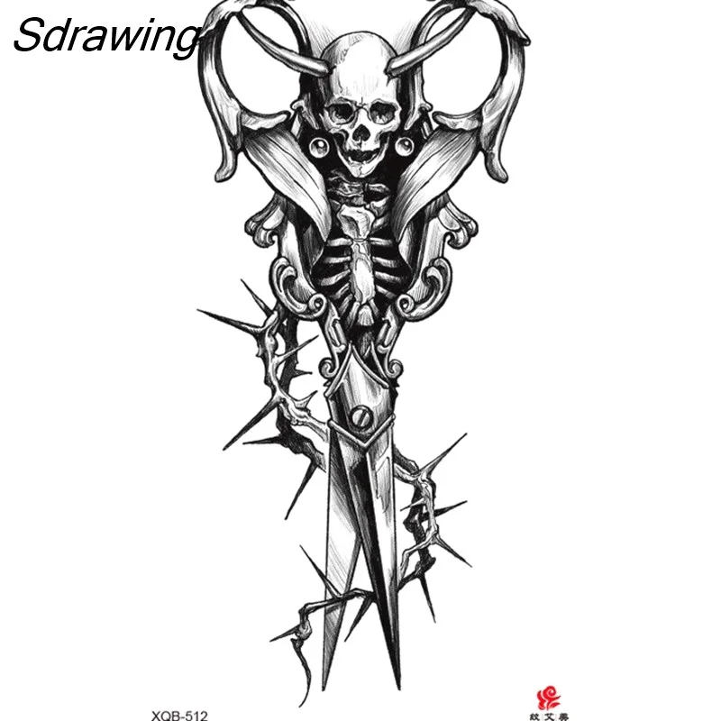 Sdrawing Waterproof Lasting Temporary Tattoo Flower Arm Tattoo Stickers Dark Hot Girl Snake Tiger Lion Fake Tattoo for Women Gifts 328-0