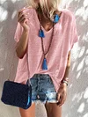 Loose Solid Color Short Sleeves T-Shirts Tops