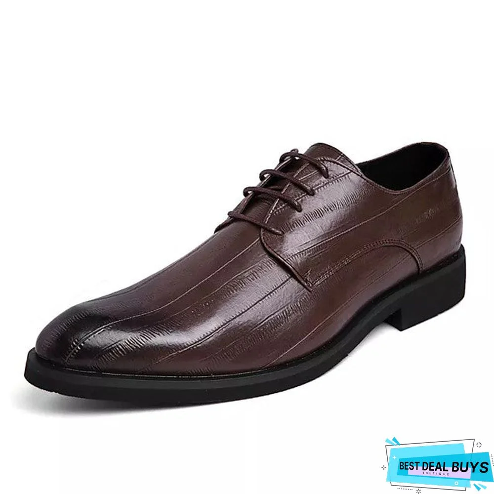 Men's Fall Casual Daily Oxfords Pu Non-Slipping Black / Brown