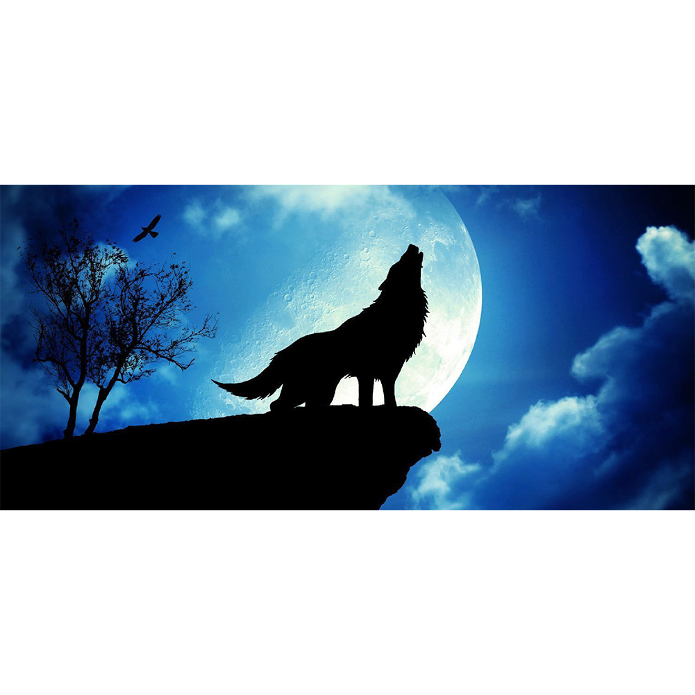 

Night Wolf - Round Drill Diamond Painting - 80*40CM (Big Size), 501 Original