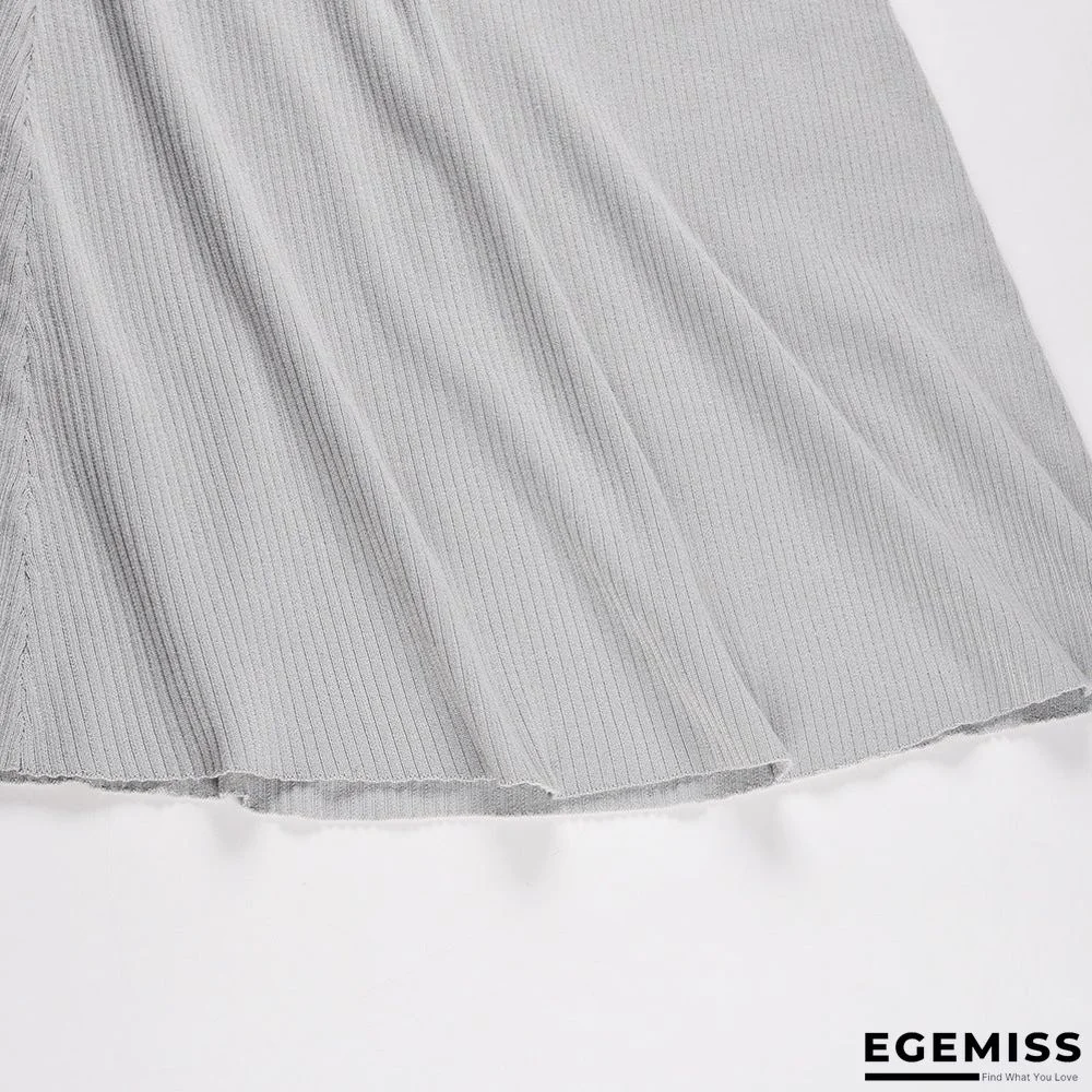 Bubble Long Sleeve Knitted Skirt Medium Long Wool Dress Black Dresses | EGEMISS