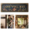 Love You Bye Vintage Floral Wall Plaque Street Sign for Home/Living Room/Bedroom