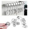 [US Local Warehouse] 25mm Number Tags with Rings 304 Stainless Steel Key ID Tag Hollow Round Metal Numbered Labels 1 To 500 for Restaurant Bar and Cafes