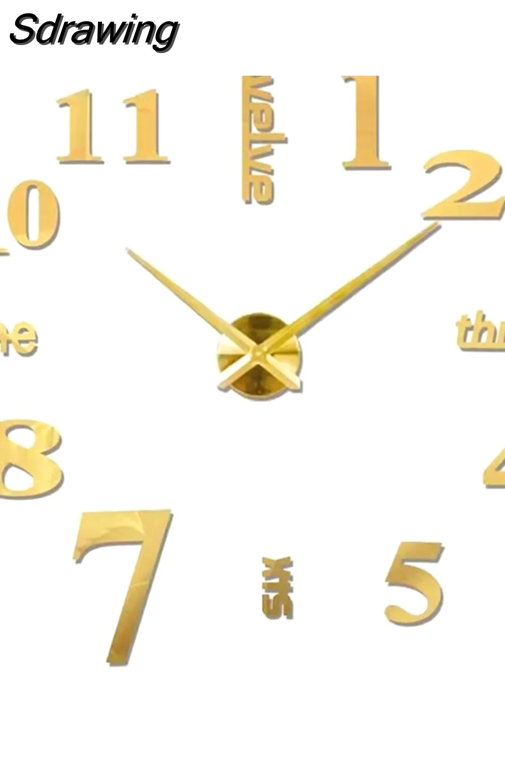 Sdrawing Wall Clock Luminous Frameless Wall Clocks DIY Digital Clock Wall Stickers Silent Clock for Home Living Room Office Wall Decor