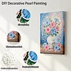 DIY Pearl Painting Hibiscus Vase for Home Decor with Frame(30x20cm)