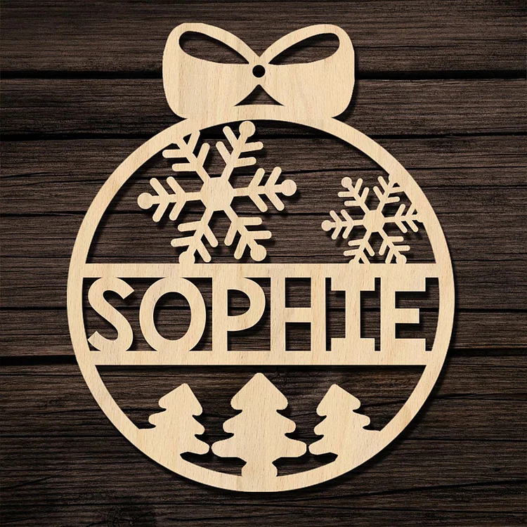 Personalized Name Wooden Christmas Ornament Gift for Family