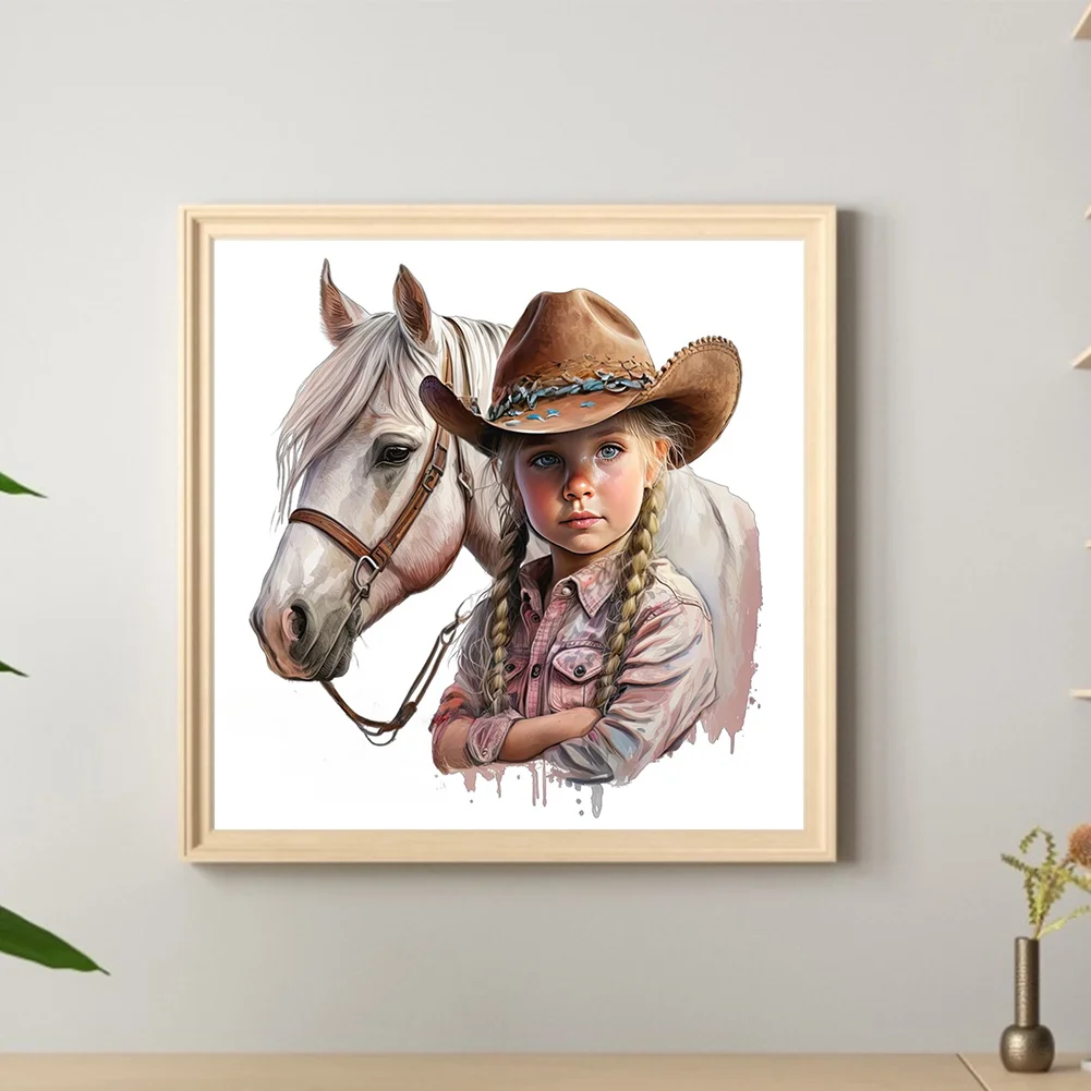 Diamond Painting - Full Round Drill - Western Cowboy Kid(Canvas|30*30cm)