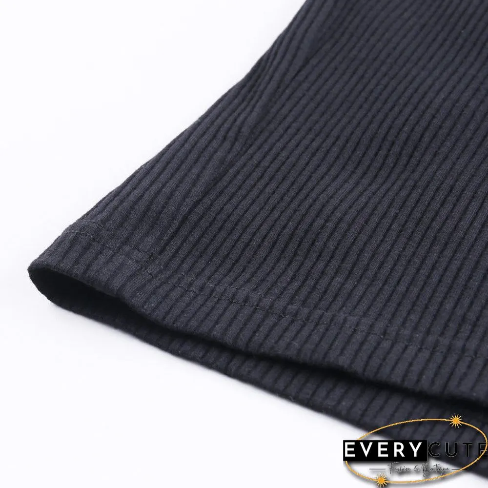 Turtleneck Short-Sleeved Hip Skirt