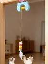 Interactive Cat Hanging Toys USB Charging Self-Play Pet Chase Toy Swing Feather Auto-Rebound Cat-Teasing Tool for Relieve Boredom Burn Energy