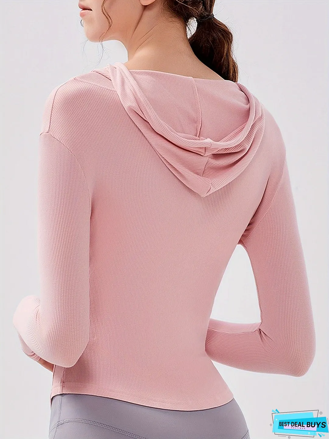 Fitness Sweatshirt Long Sleeve Zippered For Sports And Workouts Moisture Wicking Comfort