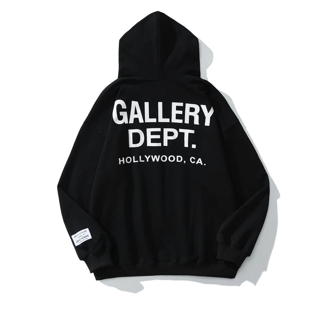 GALLERY DEPT Classic Letter Print Hoodie High Street Loose Cotton Pullover Sweatshirt