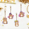 4Pcs Diamond Painting Double Sided Groundhog Keychain Pendant for Beginners