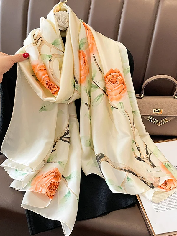 Sun-Protection Floral Printed Shawl&Scarf