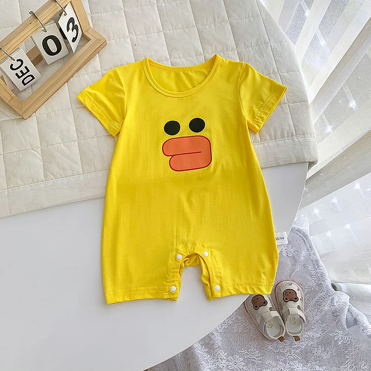 Baby Boy/Girl Animal Graphics Short Sleeve Pullover Romper